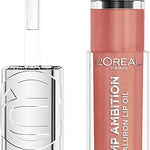 L'Oréal Paris, Plump Ambition lip oil para labios glossy, brillo labial voluminizador con ácido hialurónico