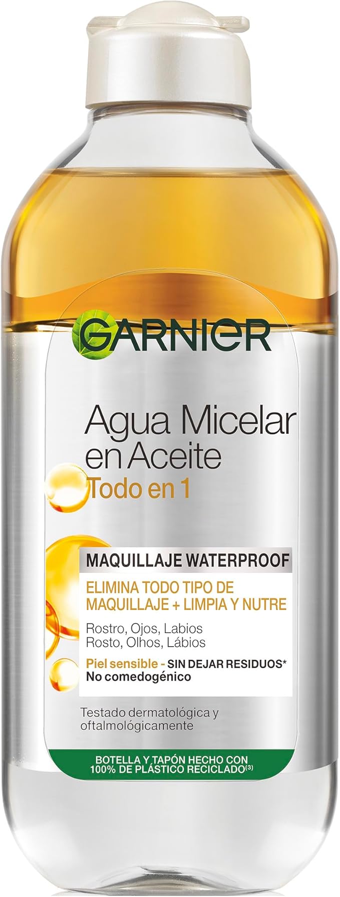 Garnier Skin Active Agua micelar desmaquillante bifásica, 400ml.