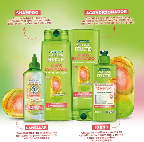 Garnier Fructis Adiós Esponjado Acondicionador Disciplinante Anrifrizz 650 ml