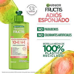 Garnier Fructis Adiós Esponjado Crema 10en1 Antifrizz 300 ml
