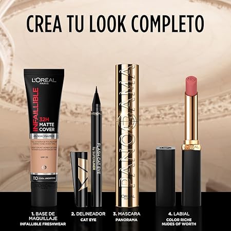 L’Oréal Paris, base de maquillaje de alta cobertura mate y larga duración, Infallible 32h Matte Cover