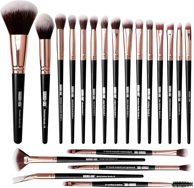 Brochas de Maquillaje 20 Piezas Set de Brochas para Maquillaje Profesionales Brochas Faciales Maquillaje