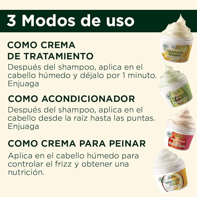 Garnier Fructis Hair Food Aguacate Mascarilla Nutrición para cabello seco, 350 ml.