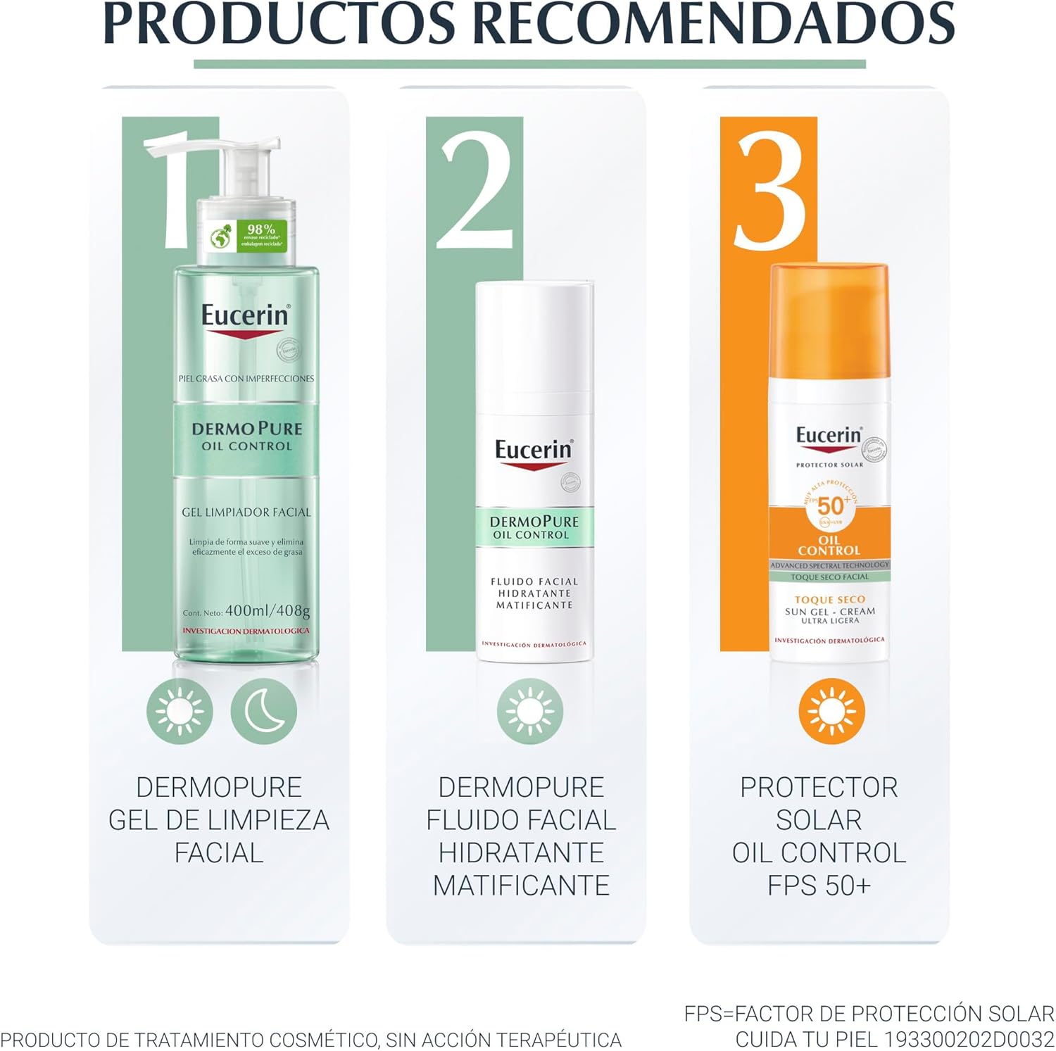 Eucerin Fluido Facial Hidratante Matificante para piel grasa, 50 ml