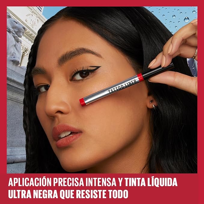 Maybelline Delineador de ojos en plumón Tattoo Liner Pen 48H*, Negro