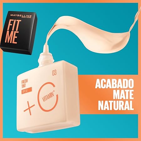 Base de maquillaje Fit Me Fresh Tint, Maybelline NY