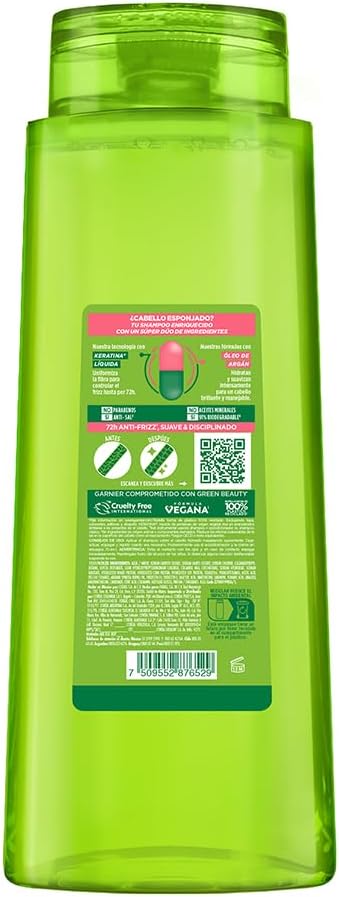 Garnier Fructis Adiós Esponjado Shampoo Disciplinante Antifrizz 650 ml