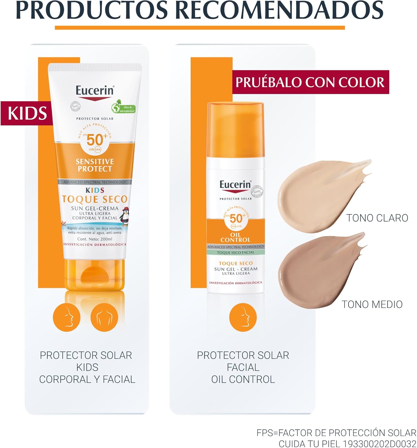 Eucerin Protector Solar Corporal Gel Cremal Oil Control FPS50 200ml Toque Seco