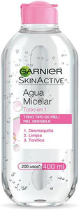 Garnier Skin Active Agua micelar desmaquillante Todo-en-1, 400ml.